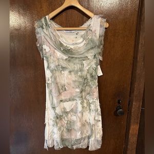 Frilly watercolor dress, new, size large